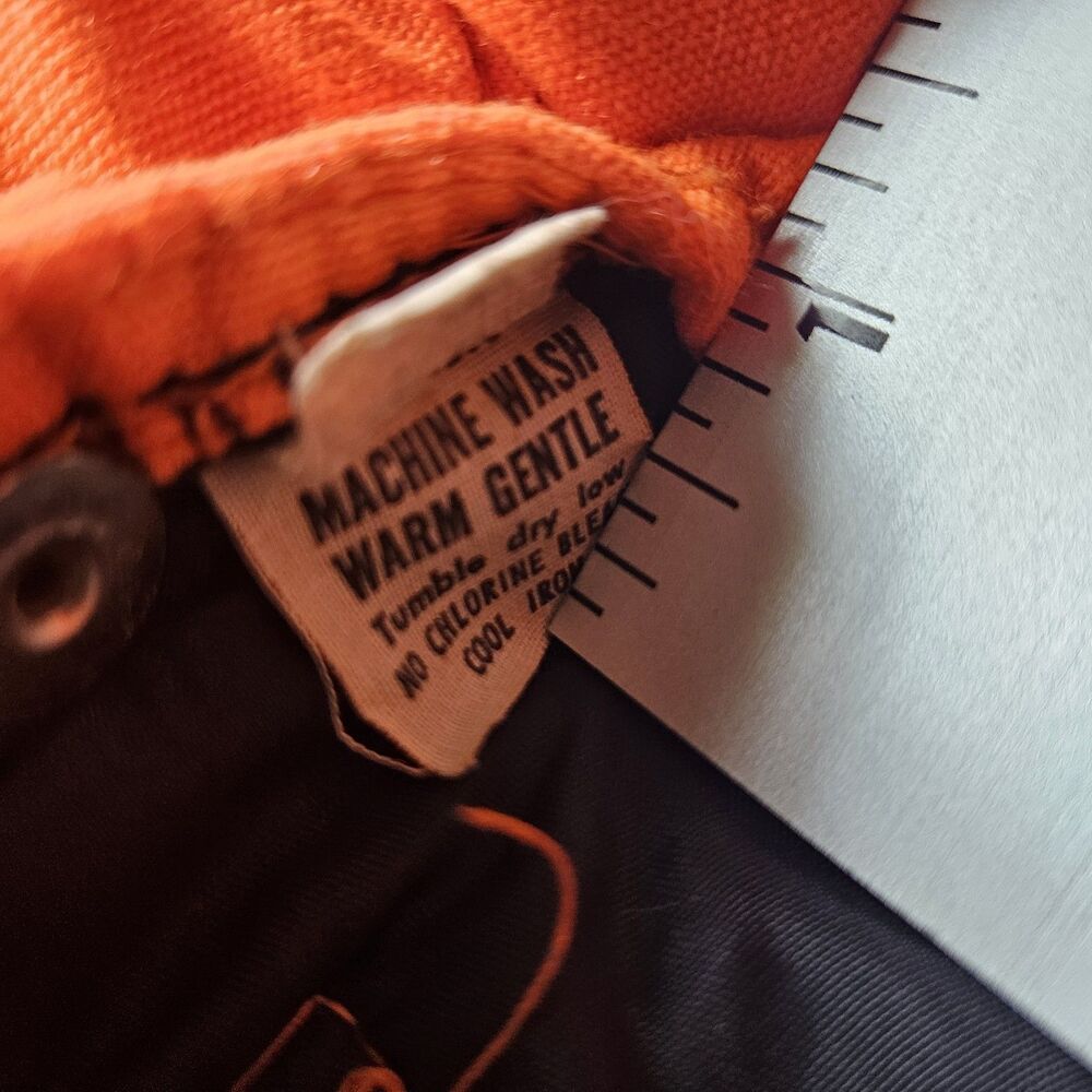 VTG Edward Hyman Mens XL Orange Industrial Hunting Thermal Insulated Pants - Picture 13 of 16